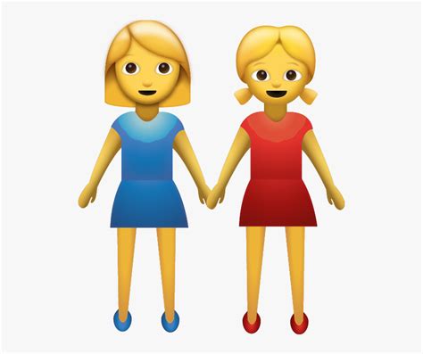 Girls Holding Hands Emoji, HD Png Download - kindpng