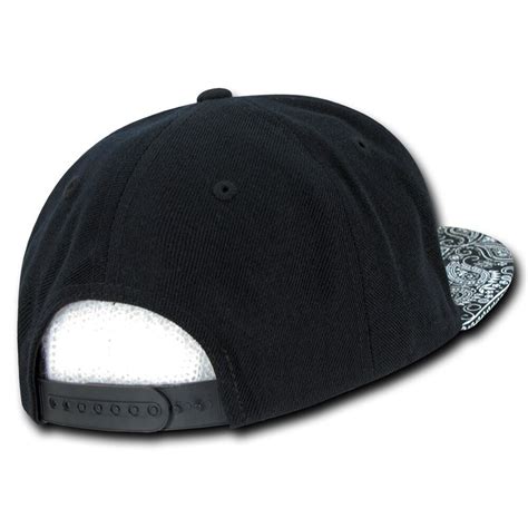 Black Compton Vintage Embroidered Hip Hop Flat Bill Bandana Snapback ...