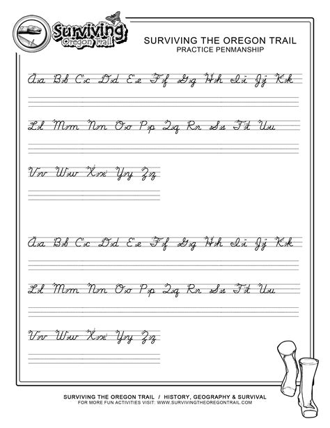 Printable Cursive Writing Practice Sheets