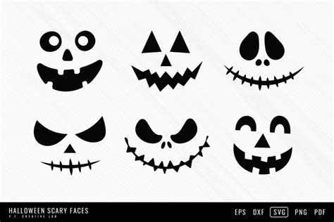 Pumpkin Faces SVG Halloween Clipart Bundle