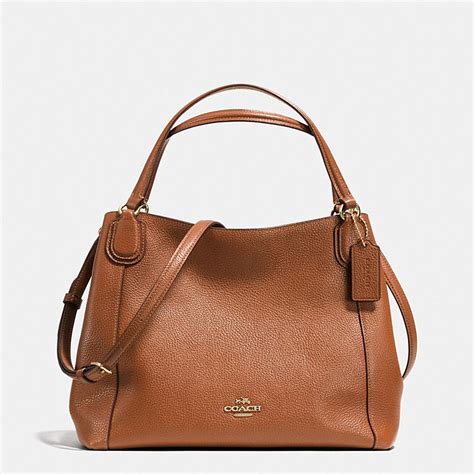 COACH: Edie Shoulder Bag 28 in Pebble Leather