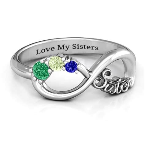 Sterling Silver 2-4 Stone Sisters Infinity Ring