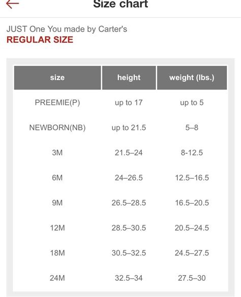 Carters Shoe Size Chart Printable