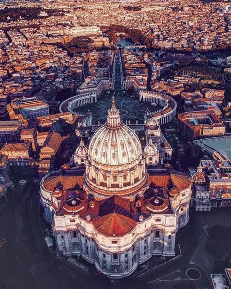 Aerial View of St. Peter's Basilica in Rome [720x899] | Vatican rome ...