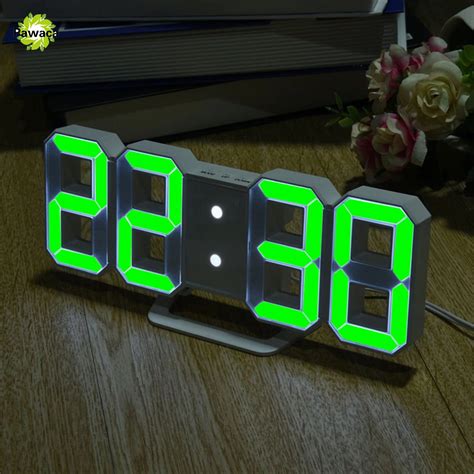 3D LED Digital Clock With Night Mode Adjust The Brightness Modern ...