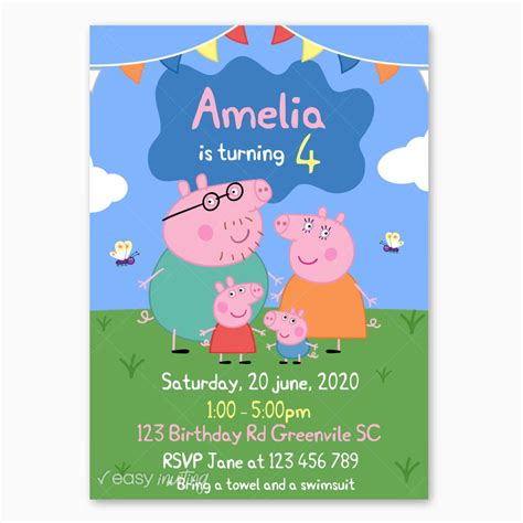 Peppa Pig Birthday Invitation – Easy Inviting