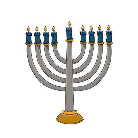 Hanukkah menorah, or hanukkiah. Symbol of the Jewish holiday Hanukkah ...