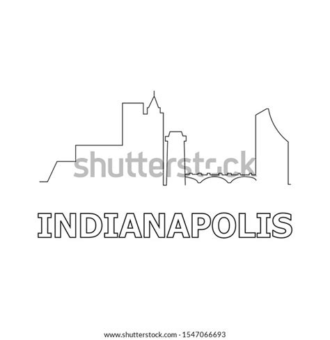 Indianapolis Skyline Landmarks Silhouette Black Vector Stock Vector ...