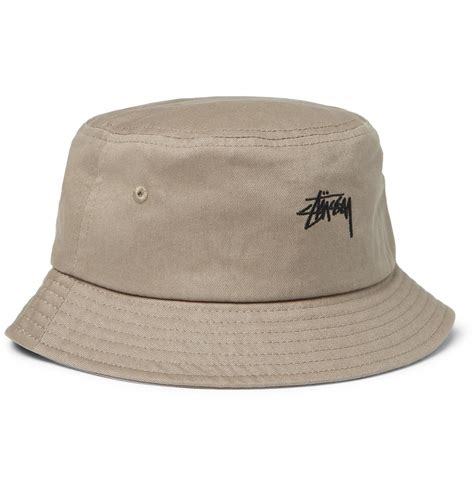 Stussy Logo-embroidered Cotton-canvas Bucket Hat for Men - Lyst