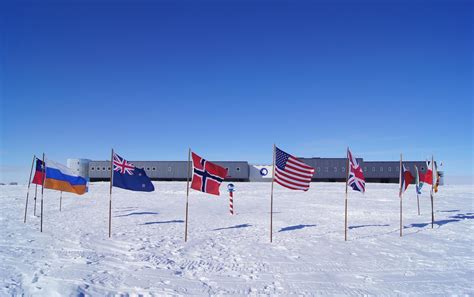 Antarctic Photo Library - Photo Details - south-pole-flags-full-station.jpg