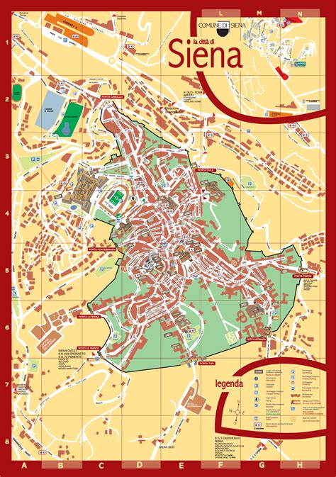 Siena Tourist Map - Siena Italy • mappery | Tourist map, Siena italy ...