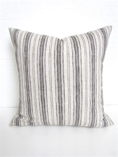 GRAY PILLOWS GREY Throw Pillow Covers Tan Pillows Grey Striped - Etsy