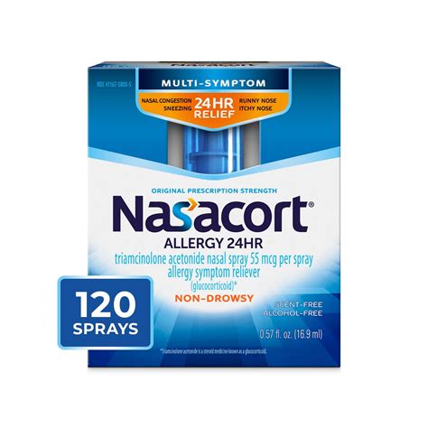 Nasacort 24HR Allergy Nasal Spray, Non-drowsy, 0.57 fl. oz. - Walmart.com