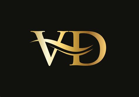 Gold VD letter logo design. VD logo design with creative and modern trendy 17434187 Vector Art ...