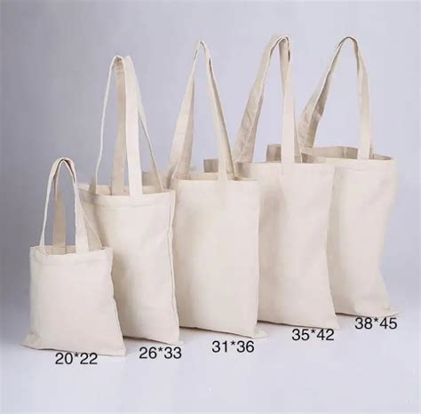 300pcs/lot White Canvas Plain Shopping Bag Foldable Reusable Grocery Bags Cotton Fabric Eco Tote ...