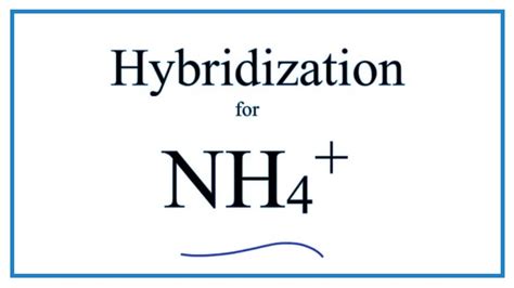 Hybridization for NH4+ (description of hybrid orbitals for Nitrogen ...