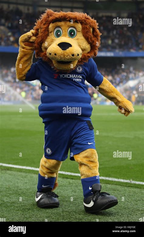 Chelsea mascot Stamford the Lion during the Premier League match at ...