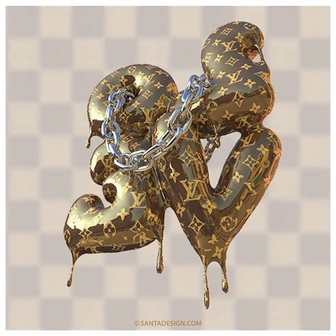 “LOVE” 3D Graffiti feat. Louis Vuitton Pattern | SANTADESIGN