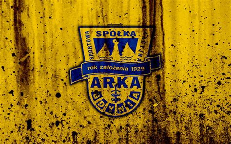 FC Arka Gdynia grunge, Ekstraklasa, logo, football club, Poland, Arka ...