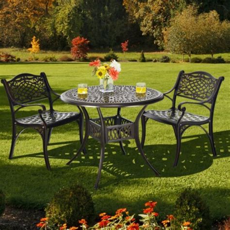 Hivvago 36 Inch Patio Round Dining Bistro Table with Umbrella Hole ...