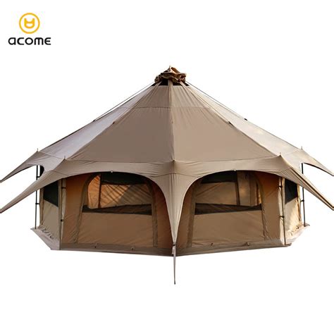 Acome Outdoor Tenda Camping Waterproof Safari Tent Canvas Glamping Bell Teepee Luxury Mongolian ...