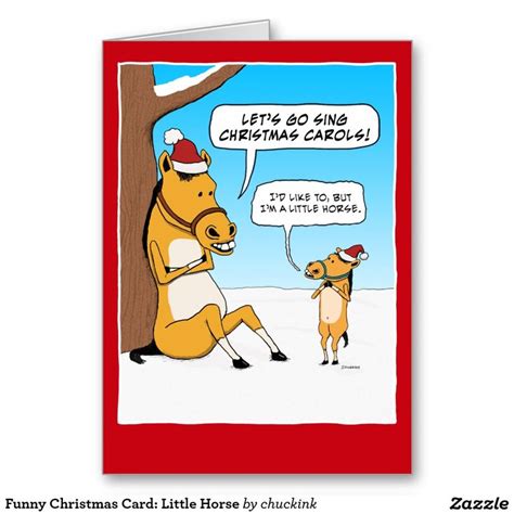 Funny Little Horse Christmas Holiday Card | Zazzle.com | Funny christmas cards, Christmas humor ...