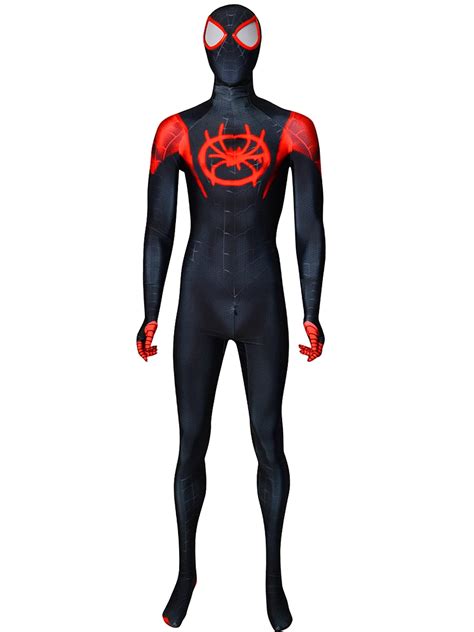 Miles Morales Costume Spider Man Into the Spider Verse Costume Spiderman Superhero Bodysuit ...