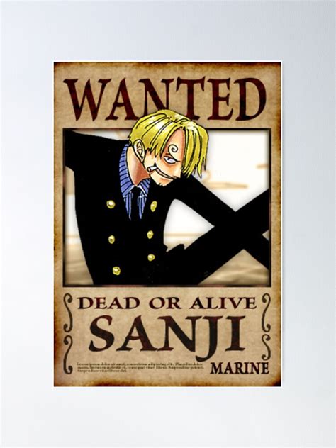 One Piece Wanted Posters - Sanji News Wanted Vintage Poster Wall Decor ...