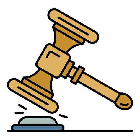 Wood gavel icon color outline vector 15680432 Vector Art at Vecteezy