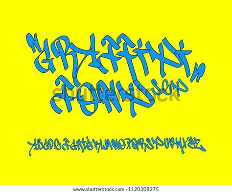 Graffiti Font Set Outlined Stock Vector (Royalty Free) 1120308275 | Shutterstock