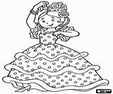 The flamenco dancer coloring Page Printable Game sketch template