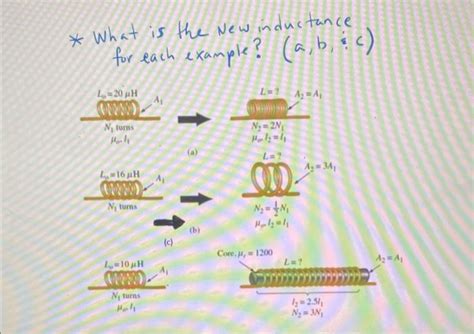 Solved * What is the New inductance for each example? | Chegg.com