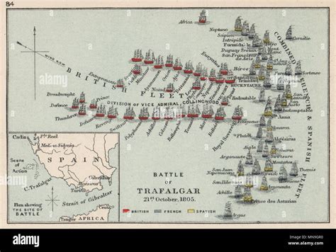 The Battle Of Trafalgar Map