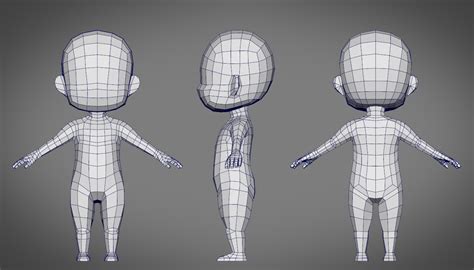 Male Sd Character Base 3d Obj