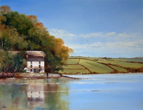 Carmarthen Artist: Dylan Thomas Boathouse Laugharne finished painting