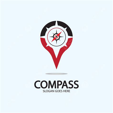 Vector Design Concept Of Compass Logo With Geolocation Point Vector, White, Compass, Nautical ...