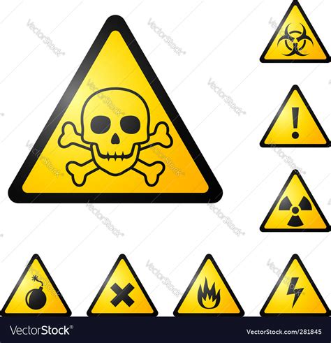 Warning signs symbols Royalty Free Vector Image