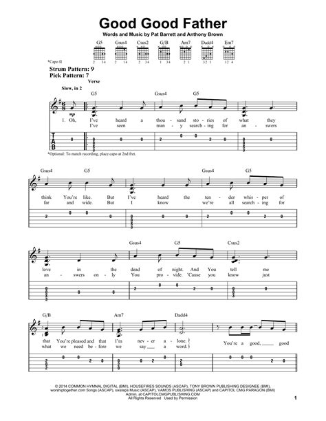 Chris Tomlin - Good Good Father sheet music