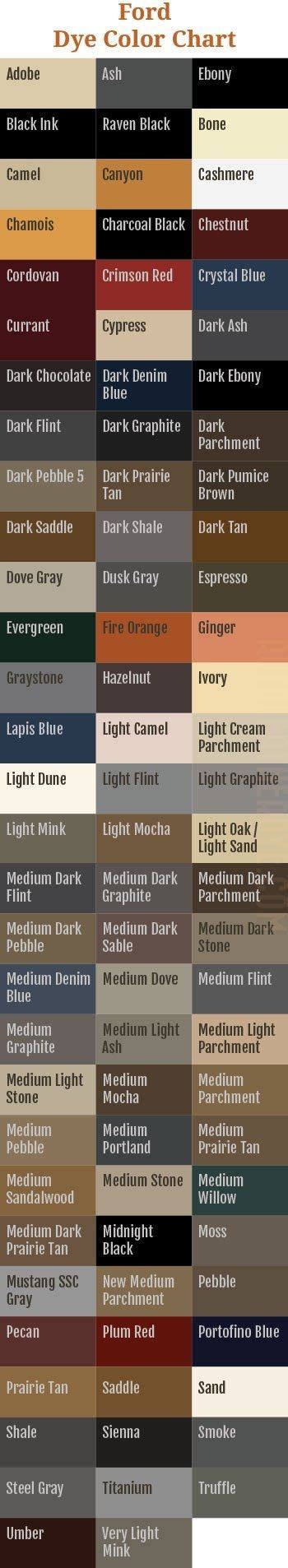 Ford Interior Color Chart