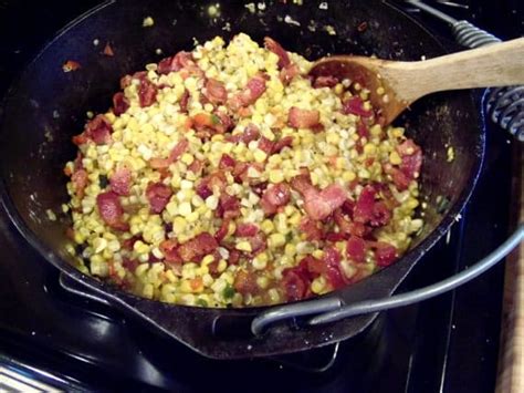 Fried Corn with Bacon Recipe - Kudos Kitchen by Renee