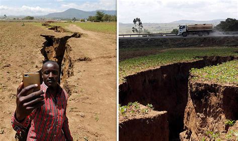 The appearance of huge fissures, evidence of Africa began to split into ...