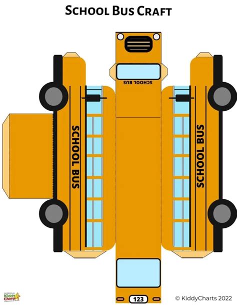 School Bus Cut Out Free Printable 3D Paper Model Template, 40% OFF