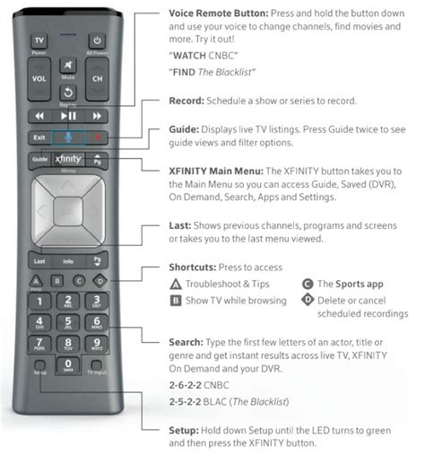 Xfinity X1 Remote User Manual - Text Manuals