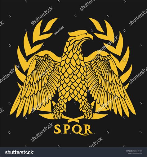 Golden Symbol Roman Eagle Illustration Stock Illustration 1884245494 | Shutterstock