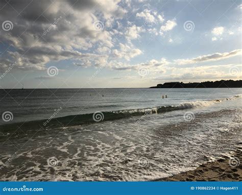 The beach of Arzon stock photo. Image of blue, algae - 190862234