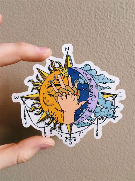 SUN & MOON Sticker by OneloveArtShop on Etsy https://www.etsy.com/listing/566729356/sun-moon ...