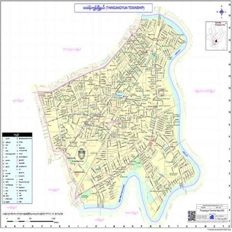 Thingangyun Township Map A3 Size – Yangon Map, Myanmar Map Soft Copy ...