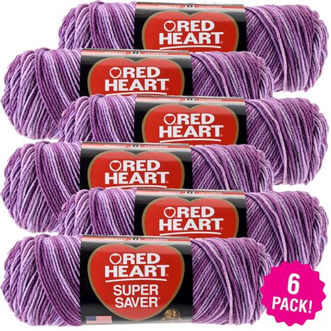 Red Heart Super Saver Yarn - Purple Tone, Multipack of 6 - Walmart.com