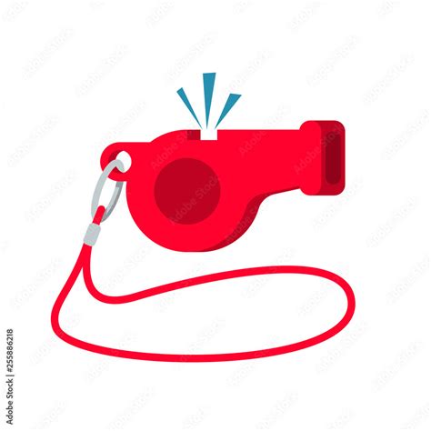 Whistle icon. Sport equipment. Referee whistle. Cartoon style. Vector ...