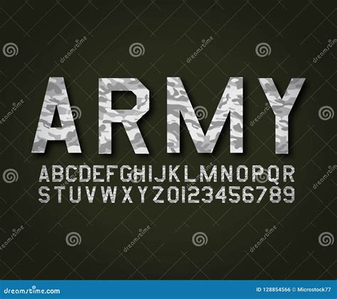 Vector Font Military Army Camouflage Stock Vector - Illustration of icon, camouflage: 128854566